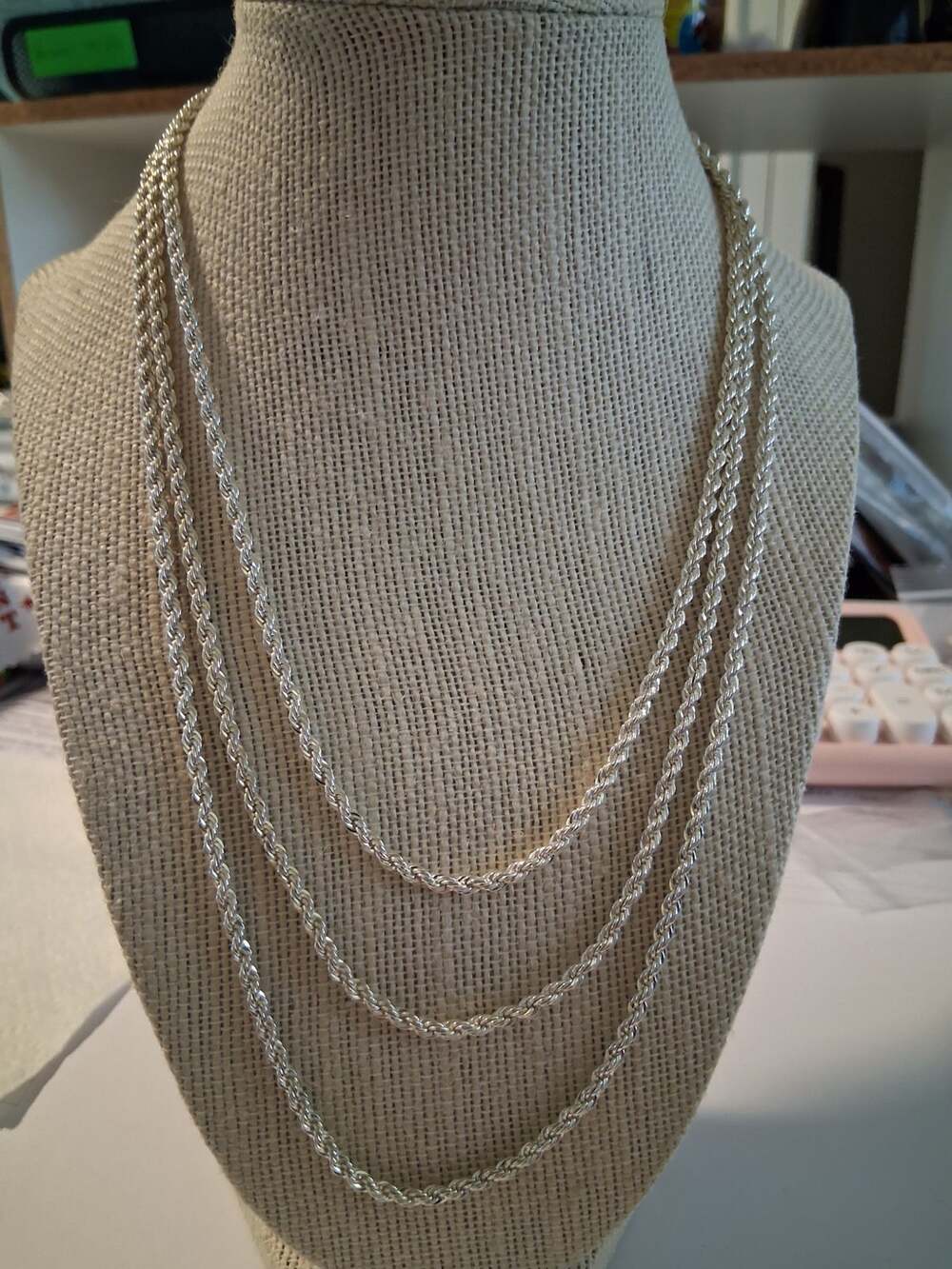 60" sterling silver rope chain 925 necklace fine jewelry lobster claw clasp